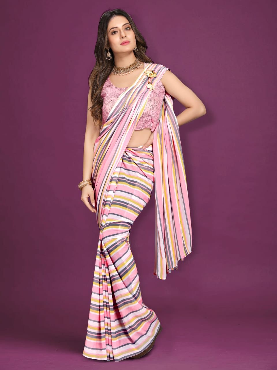 Moreen Stylish Party Wear Georgette Printed Fancy Saree Collection